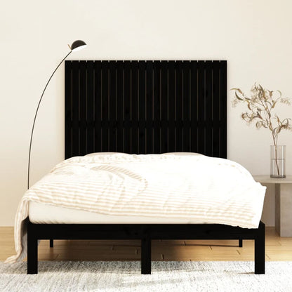 Wandhoofdbord 40X3X0 Cm Massief Grenenhout Zwart 140 x 110 cm