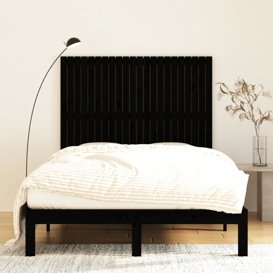 Wandhoofdbord 40X3X0 Cm Massief Grenenhout Zwart 140 x 110 cm