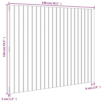 Wandhoofdbord 40X3X0 Cm Massief Grenenhout Zwart 140 x 110 cm