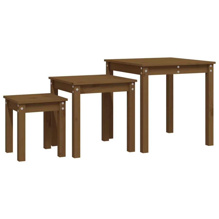 Tafeltjesset 3 St Massief Grenenhout Honingbruin