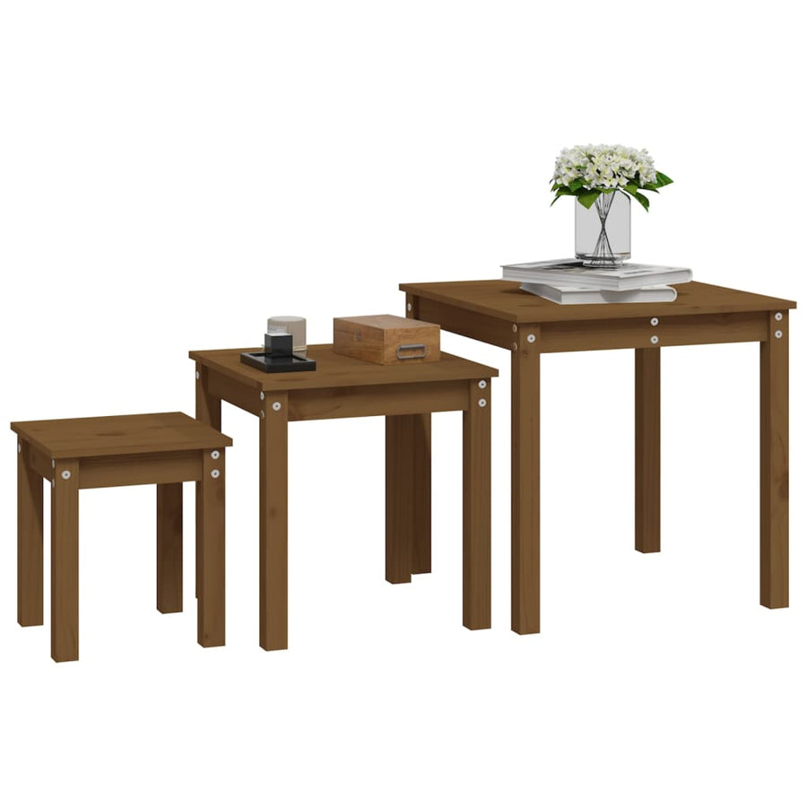 Tafeltjesset 3 St Massief Grenenhout Honingbruin