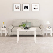 Nesting table set 3 pcs solid pine wood white