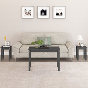 Set of 3 nesting tables solid pine grey