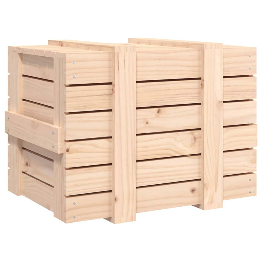 Opbergbox 58X40,5X42 Cm Massief Grenenhout 58 x 40.5 x 42 cm Naturel