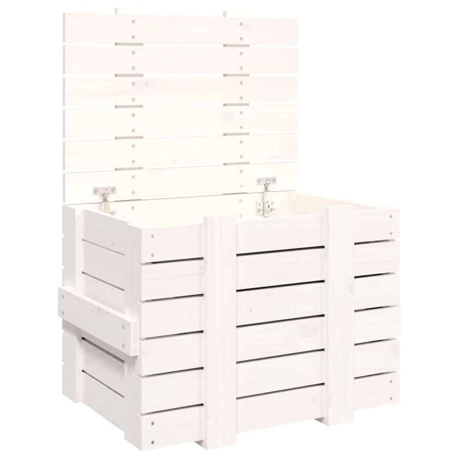 Opbergbox 58X40,5X42 Cm Massief Grenenhout Wit