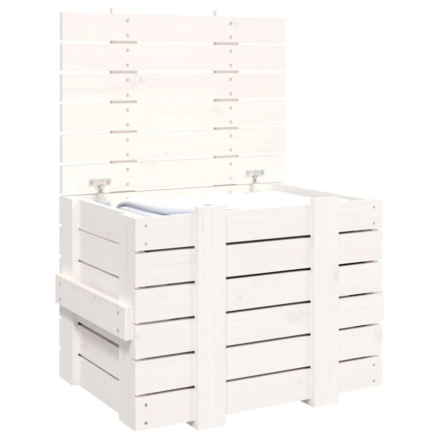 Opbergbox 58X40,5X42 Cm Massief Grenenhout Wit