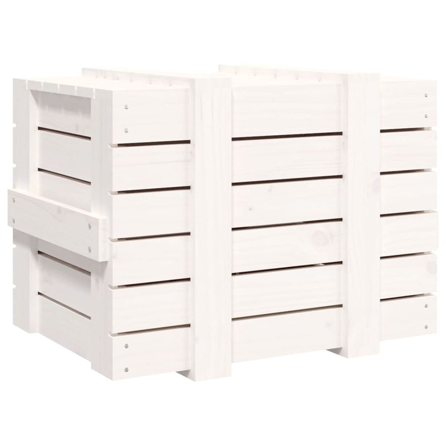 Opbergbox 58X40,5X42 Cm Massief Grenenhout Wit