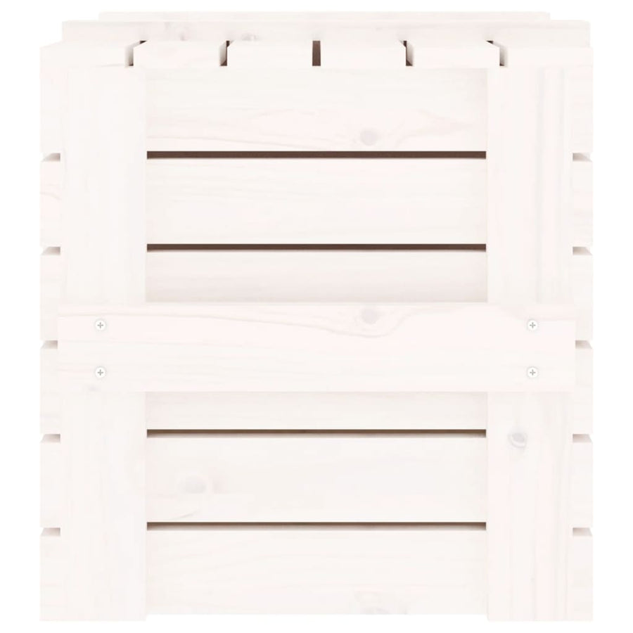 Opbergbox 58X40,5X42 Cm Massief Grenenhout Wit