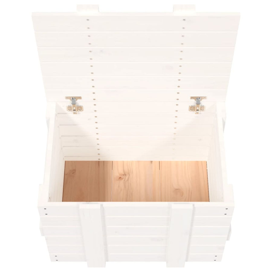 Opbergbox 58X40,5X42 Cm Massief Grenenhout Wit