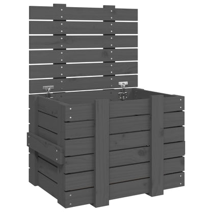 Opbergbox 58X40,5X42 Cm Massief Grenenhout 58 x 40.5 x 42 cm Grijs