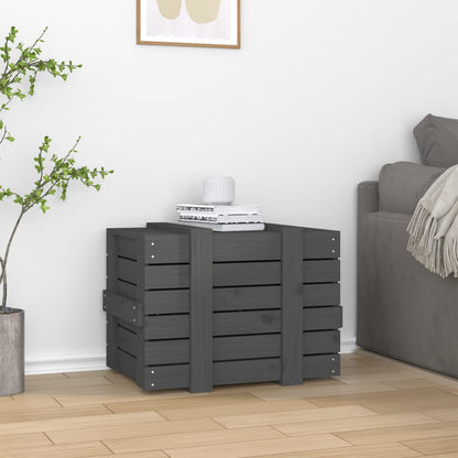 Opbergbox 58X40,5X42 Cm Massief Grenenhout 58 x 40.5 x 42 cm Grijs