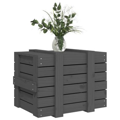 Opbergbox 58X40,5X42 Cm Massief Grenenhout 58 x 40.5 x 42 cm Grijs