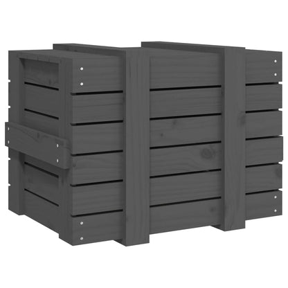 Opbergbox 58X40,5X42 Cm Massief Grenenhout 58 x 40.5 x 42 cm Grijs