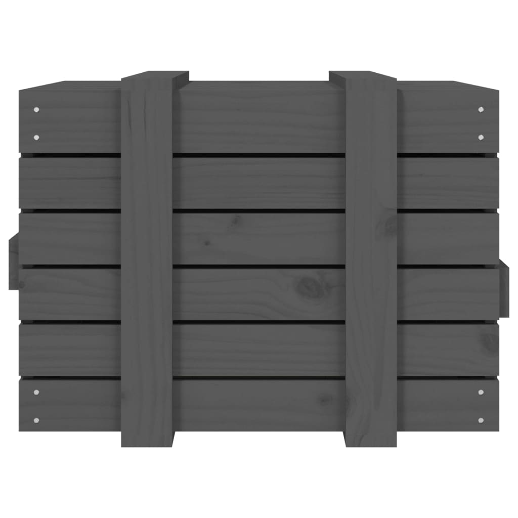 Opbergbox 58X40,5X42 Cm Massief Grenenhout 58 x 40.5 x 42 cm Grijs