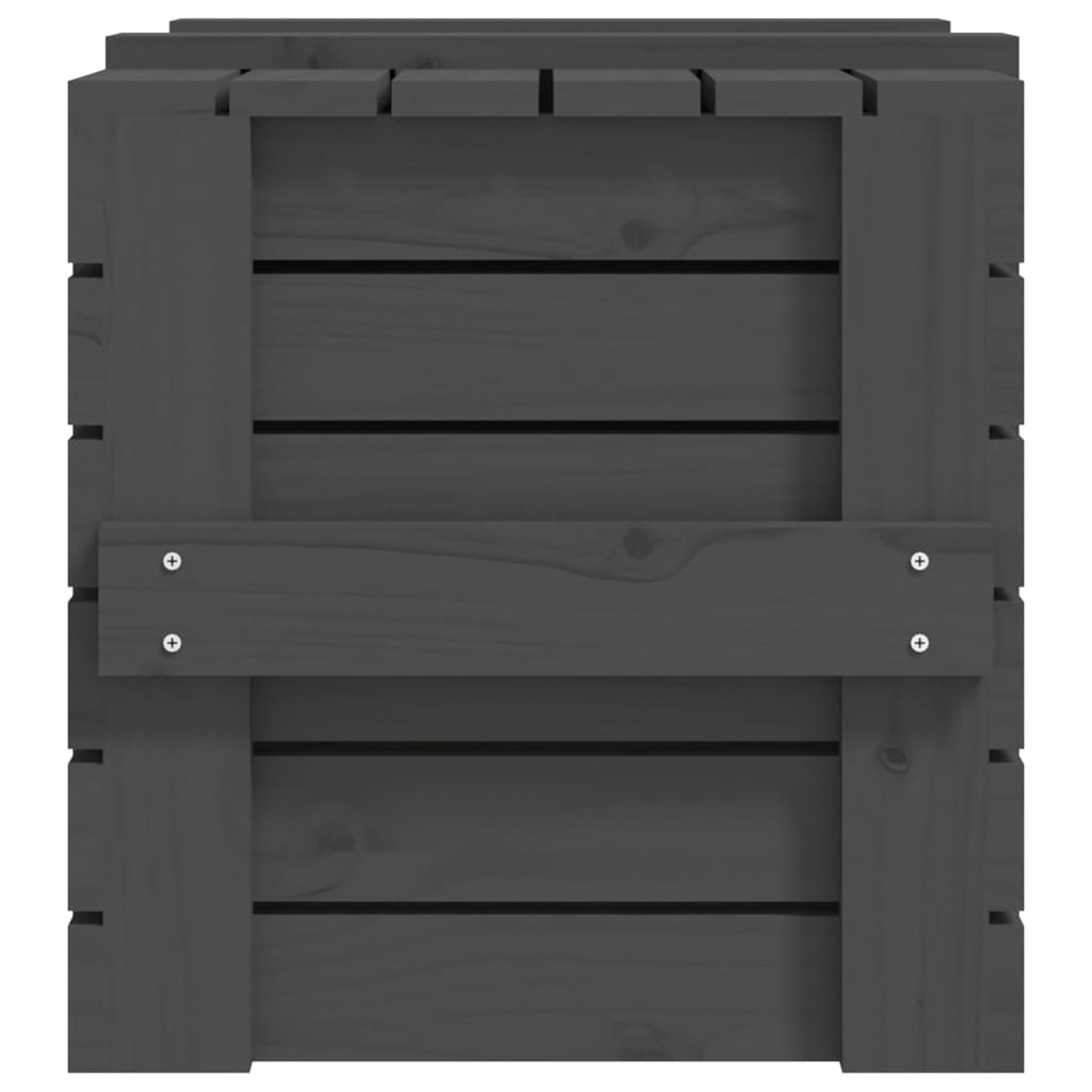 Opbergbox 58X40,5X42 Cm Massief Grenenhout 58 x 40.5 x 42 cm Grijs