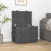 Storage box 58x40.5x42 cm solid pine wood grey