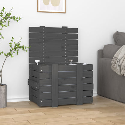 Opbergbox 58X40,5X42 Cm Massief Grenenhout 58 x 40.5 x 42 cm Grijs