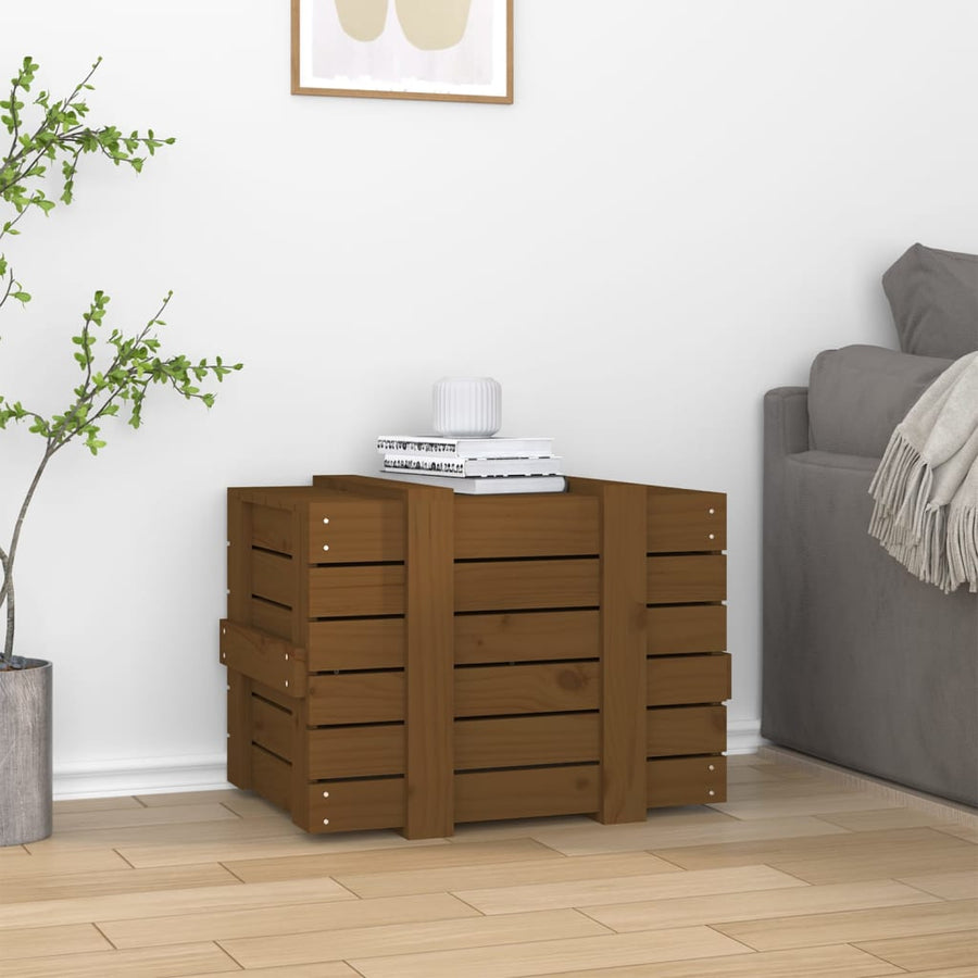 Opbergbox 58X40,5X42 Cm Massief Grenenhout Honingbruin