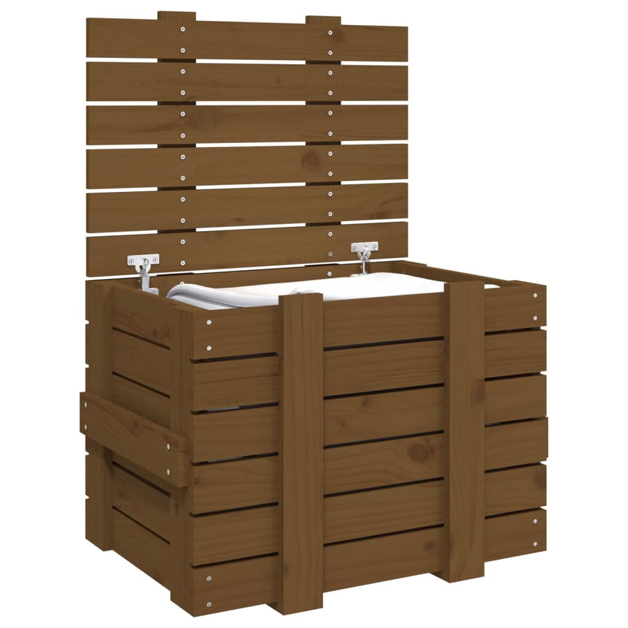 Opbergbox 58X40,5X42 Cm Massief Grenenhout Honingbruin
