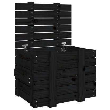 Opbergbox 58X40,5X42 Cm Massief Grenenhout 58 x 40.5 x 42 cm Zwart