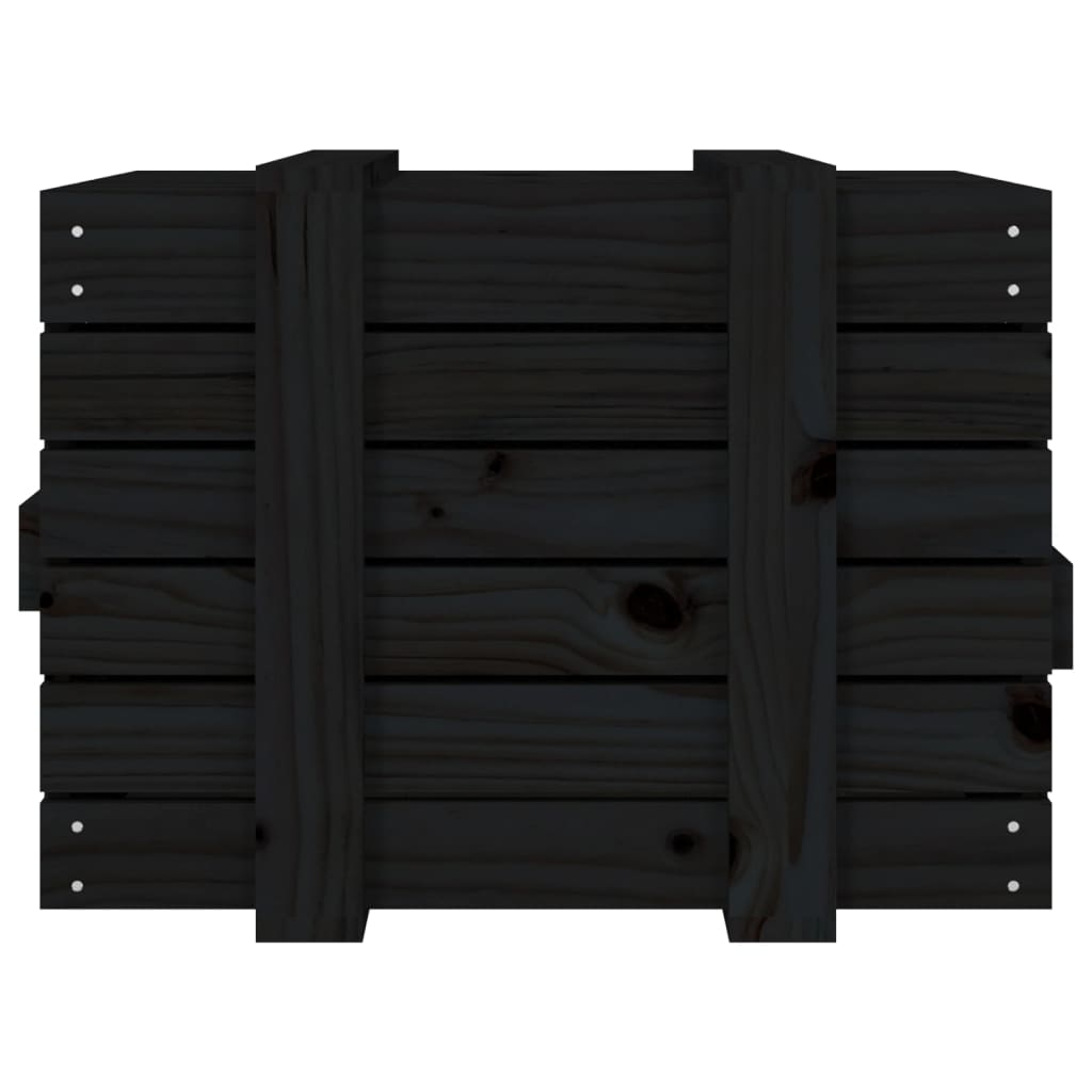 Opbergbox 58X40,5X42 Cm Massief Grenenhout 58 x 40.5 x 42 cm Zwart