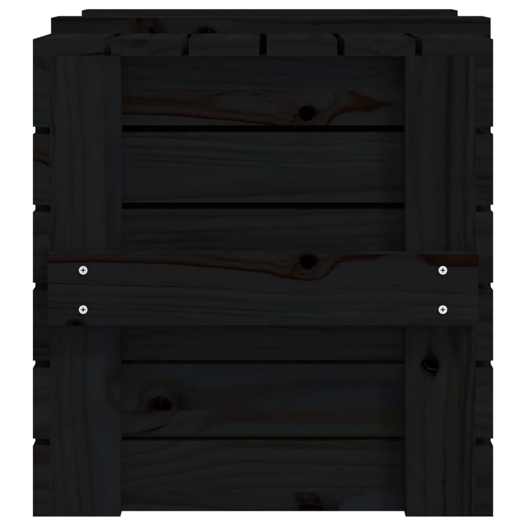 Opbergbox 58X40,5X42 Cm Massief Grenenhout 58 x 40.5 x 42 cm Zwart