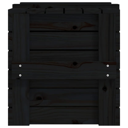 Opbergbox 58X40,5X42 Cm Massief Grenenhout 58 x 40.5 x 42 cm Zwart