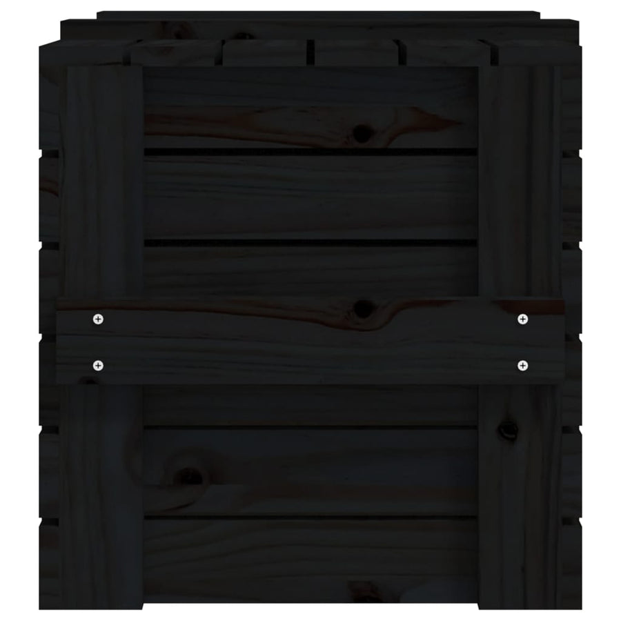 Opbergbox 58X40,5X42 Cm Massief Grenenhout 58 x 40.5 x 42 cm Zwart