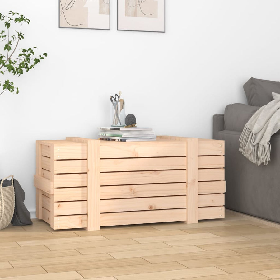 Opbergbox 9X40,5X42 Cm Massief Grenenhout 91 x 40.5 x 42 cm Naturel