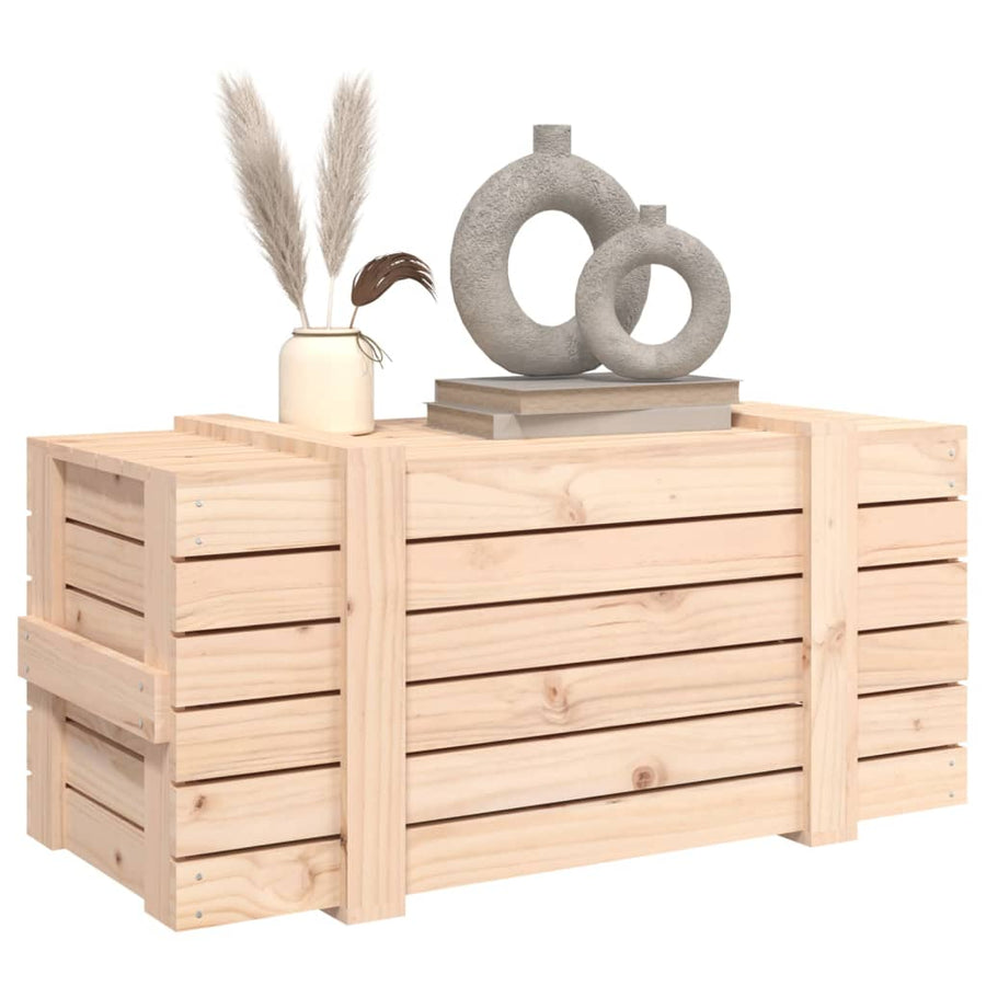 Opbergbox 9X40,5X42 Cm Massief Grenenhout 91 x 40.5 x 42 cm Naturel