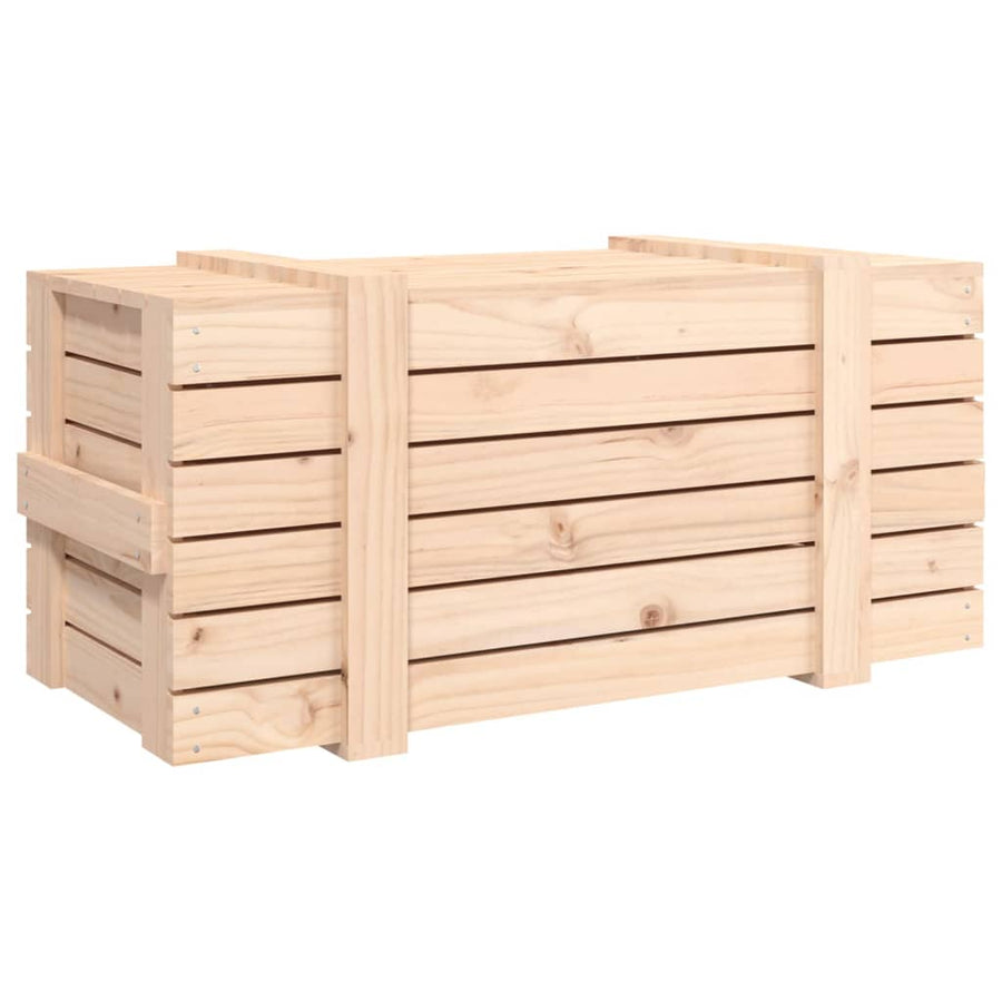 Opbergbox 9X40,5X42 Cm Massief Grenenhout 91 x 40.5 x 42 cm Naturel