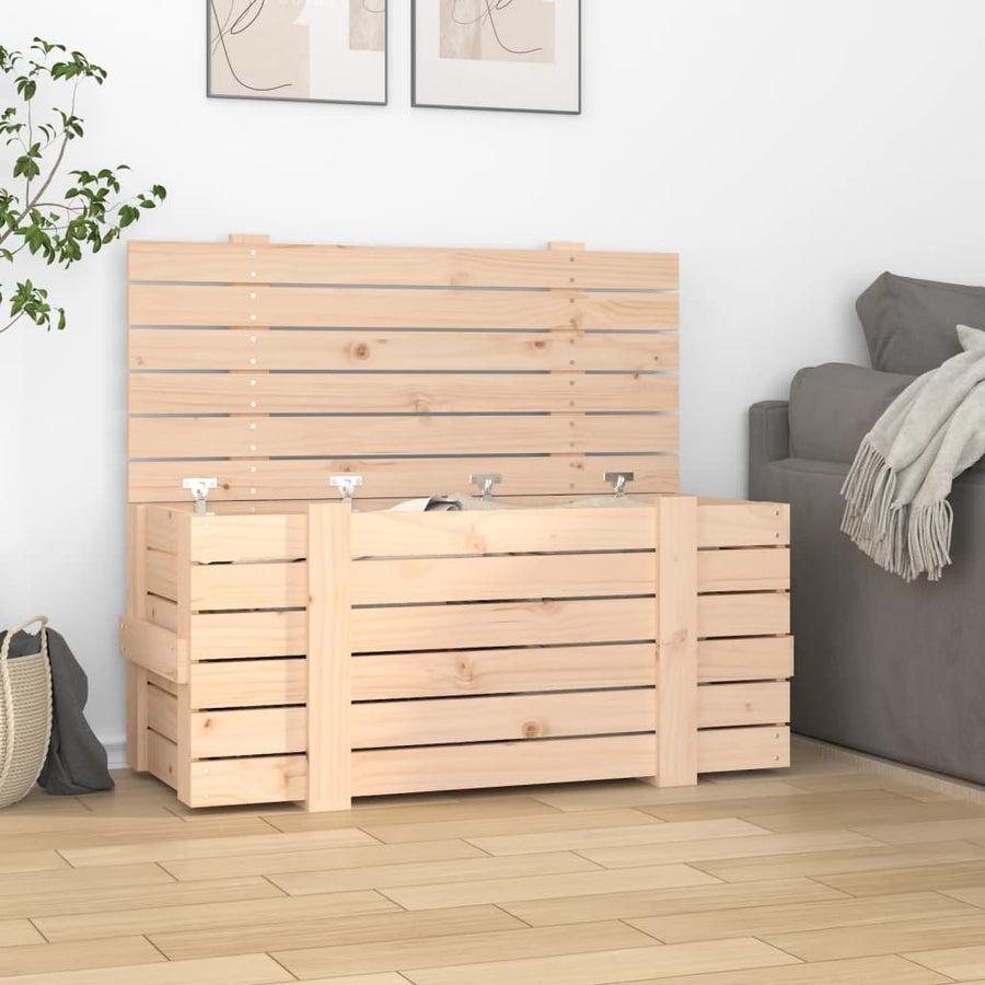 Opbergbox 9X40,5X42 Cm Massief Grenenhout 91 x 40.5 x 42 cm Naturel