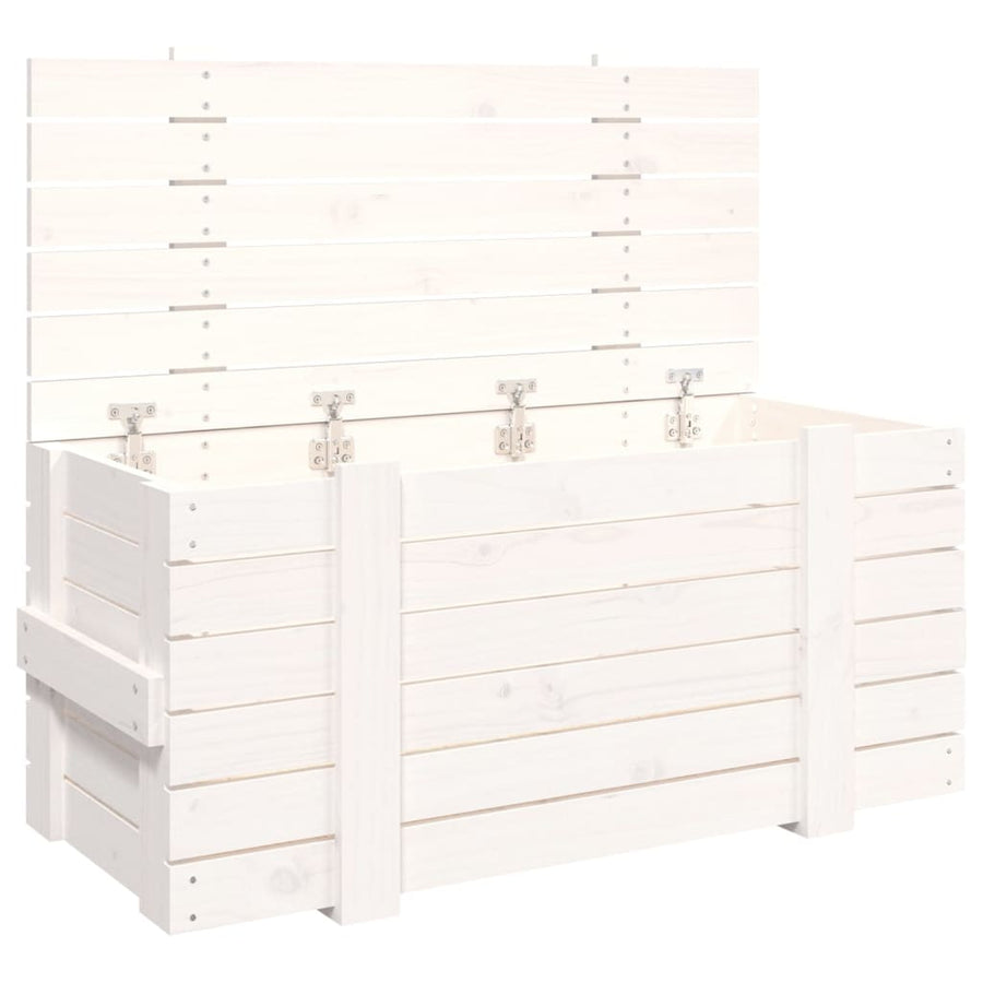 Opbergbox 91X40,5X42 Cm Massief Grenenhout Wit
