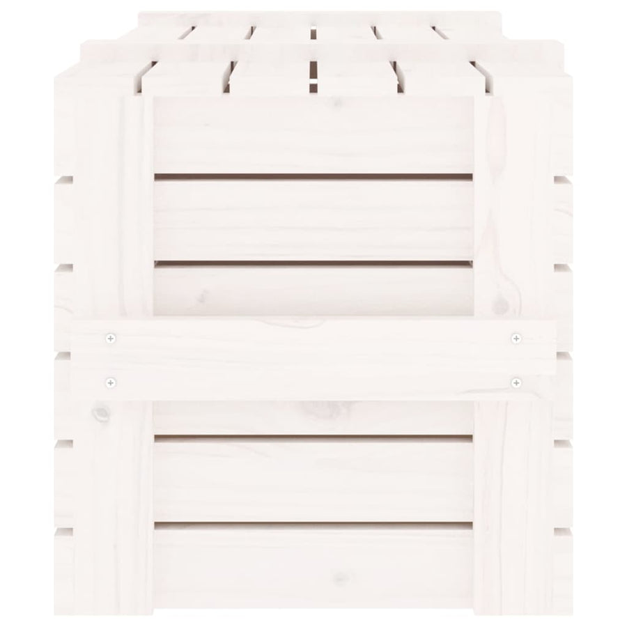 Opbergbox 91X40,5X42 Cm Massief Grenenhout Wit