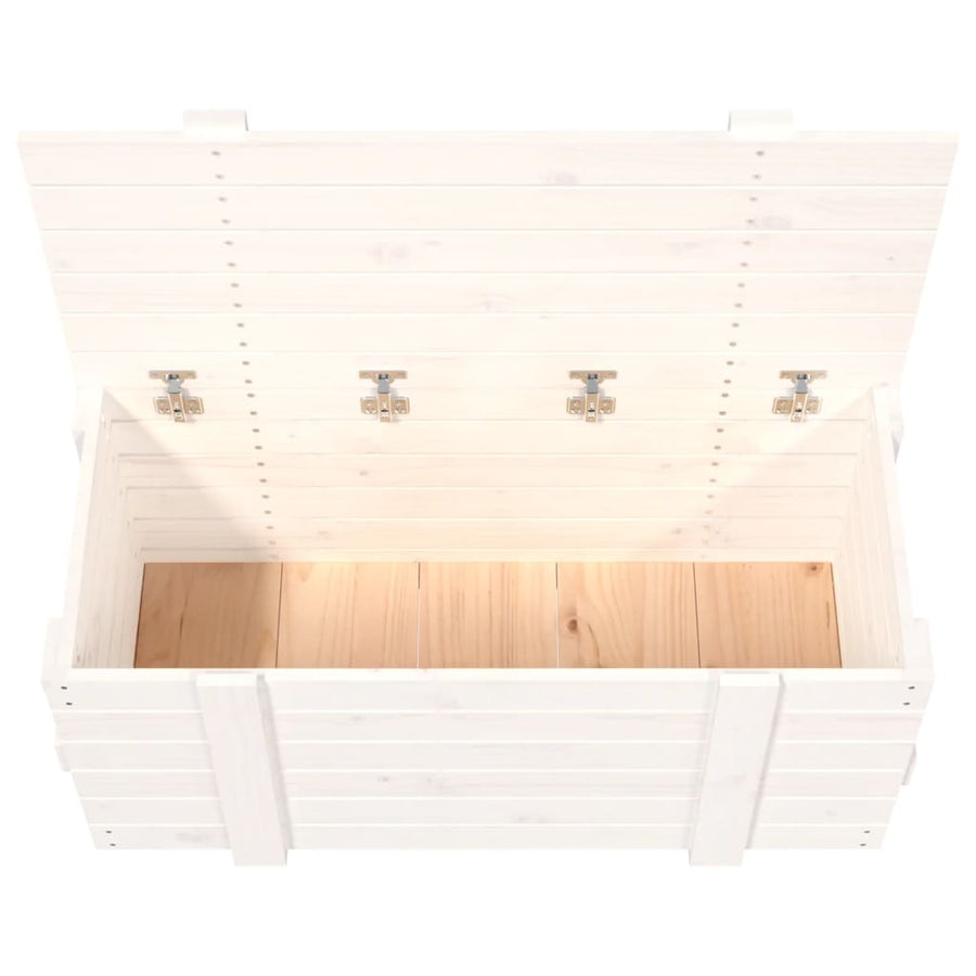 Opbergbox 91X40,5X42 Cm Massief Grenenhout Wit