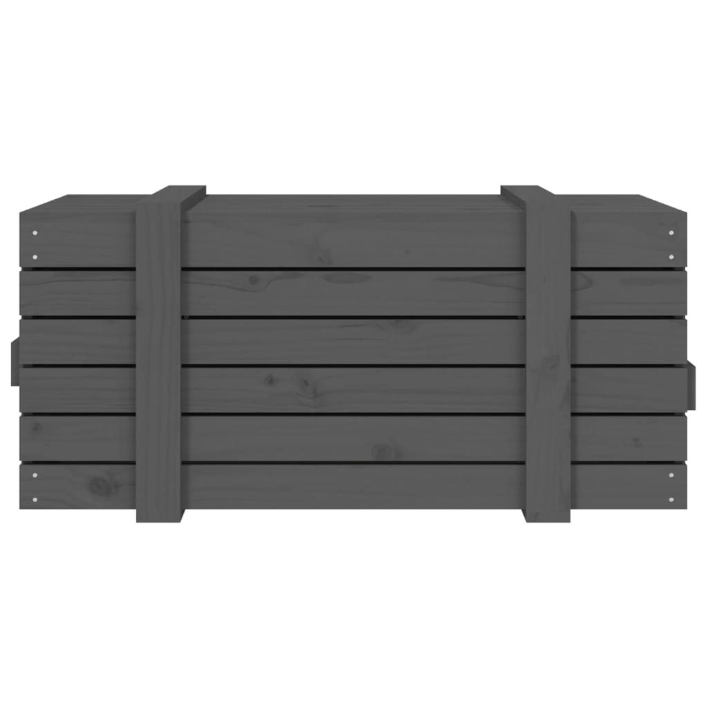 Opbergbox 9X40,5X42 Cm Massief Grenenhout 91 x 40.5 x 42 cm Grijs