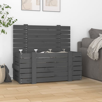 Opbergbox 9X40,5X42 Cm Massief Grenenhout 91 x 40.5 x 42 cm Grijs