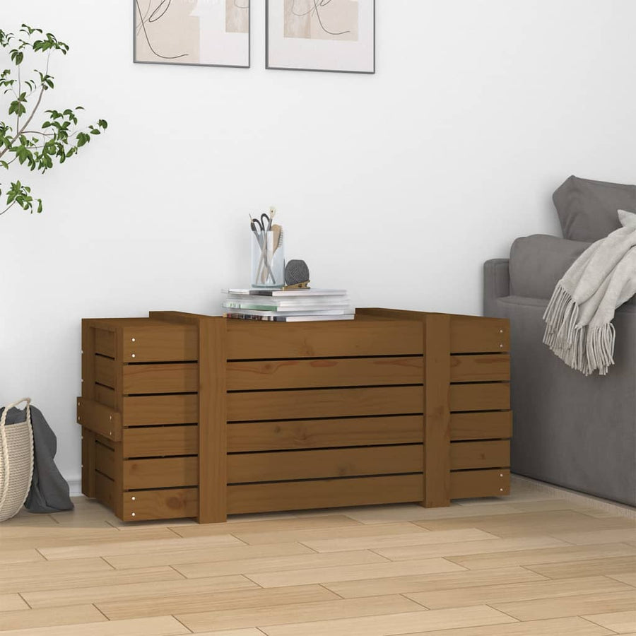 Opbergbox 91X40,5X42 Cm Massief Grenenhout Honingbruin