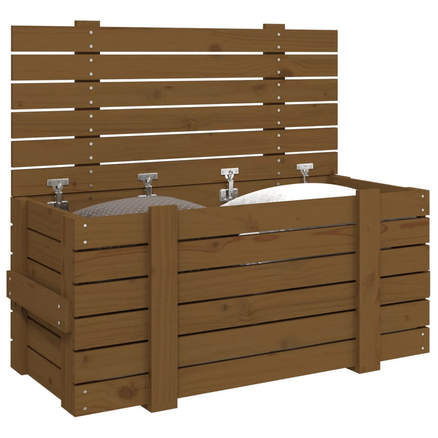 Opbergbox 91X40,5X42 Cm Massief Grenenhout Honingbruin