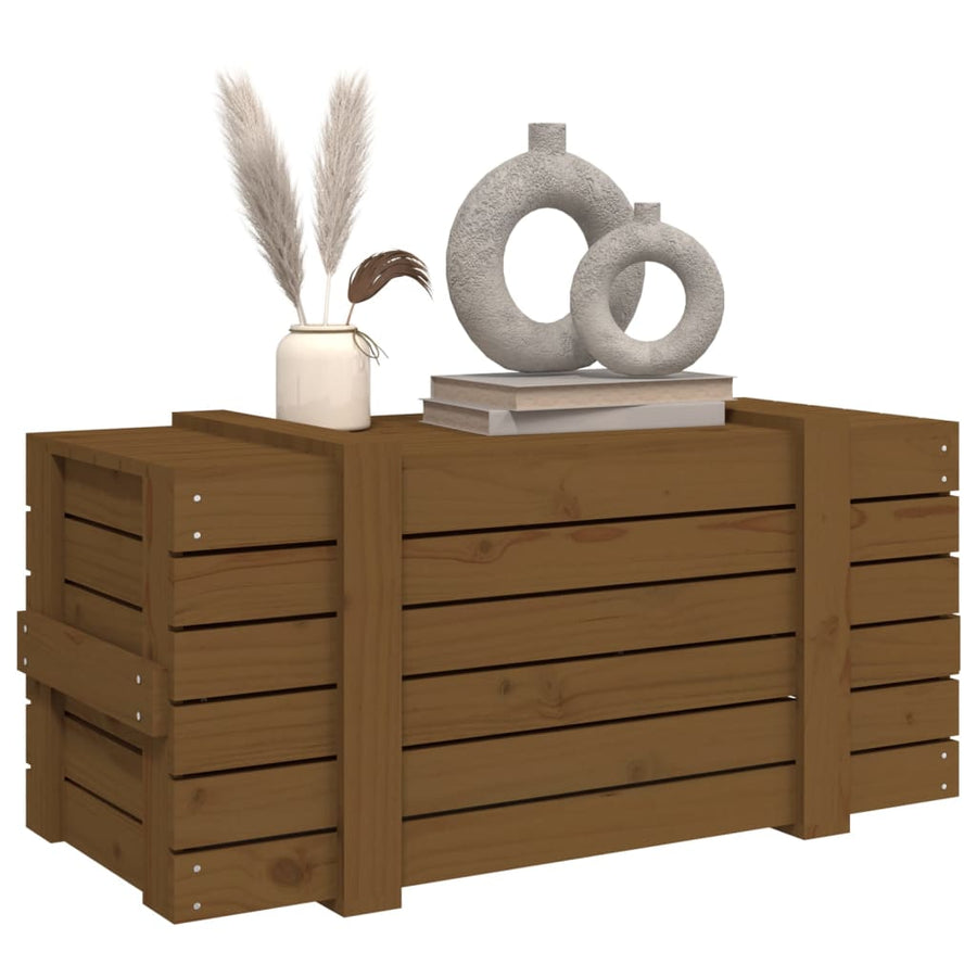 Opbergbox 91X40,5X42 Cm Massief Grenenhout Honingbruin
