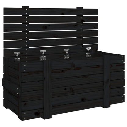 Opbergbox 9X40,5X42 Cm Massief Grenenhout 91 x 40.5 x 42 cm Zwart