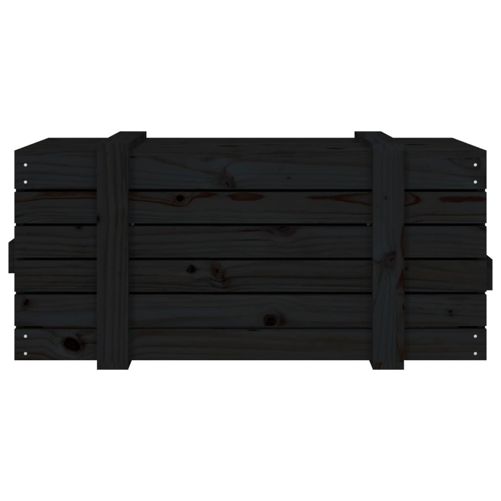 Opbergbox 9X40,5X42 Cm Massief Grenenhout 91 x 40.5 x 42 cm Zwart