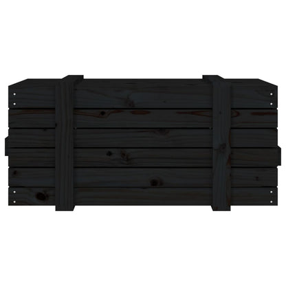 Opbergbox 9X40,5X42 Cm Massief Grenenhout 91 x 40.5 x 42 cm Zwart