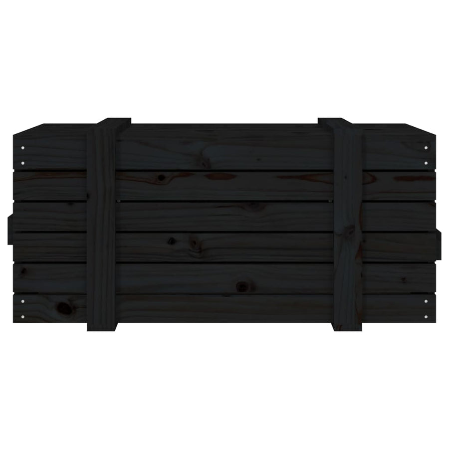 Opbergbox 9X40,5X42 Cm Massief Grenenhout 91 x 40.5 x 42 cm Zwart