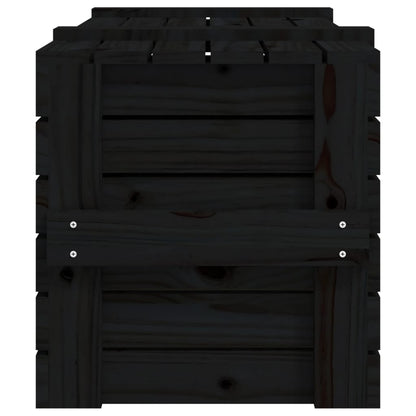 Opbergbox 9X40,5X42 Cm Massief Grenenhout 91 x 40.5 x 42 cm Zwart