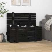 Storage box 91x40.5x42 cm solid pine wood black