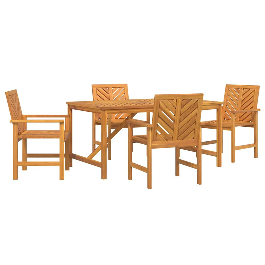 Tuin eettafelset 5 pcs Bruin Massief Acaciahout