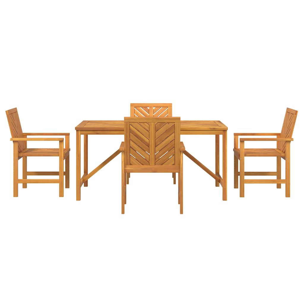 Tuin eettafelset 5 pcs Bruin Massief Acaciahout
