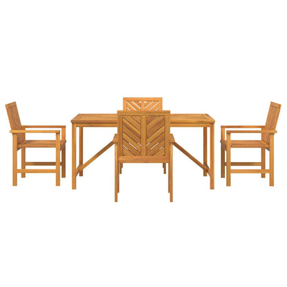 Tuin eettafelset 5 pcs Bruin Massief Acaciahout