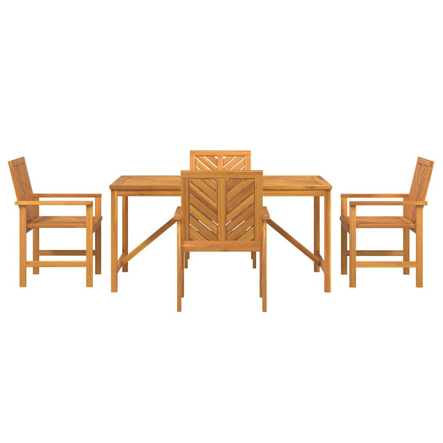 Tuin eettafelset 5 pcs Bruin Massief Acaciahout